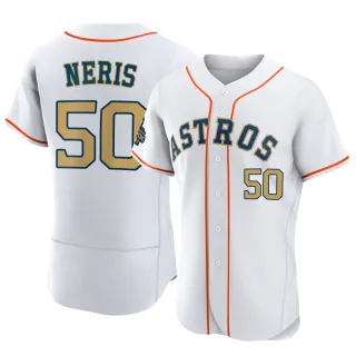 Men's Authentic Gold Hector Neris Houston Astros White 2023 Collection Jersey