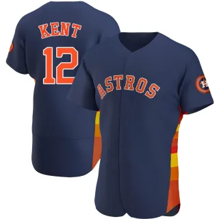 Men's Authentic Navy Jeff Kent Houston Astros Alternate Jersey
