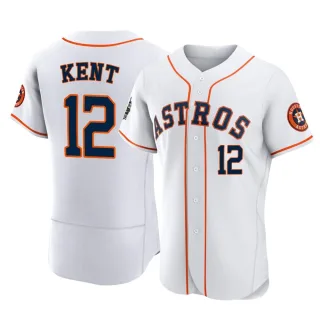 Men's Authentic White Jeff Kent Houston Astros 2022 World Series Home Jersey