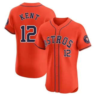 Men's Elite Orange Jeff Kent Houston Astros Alternate Vapor Premier Jersey