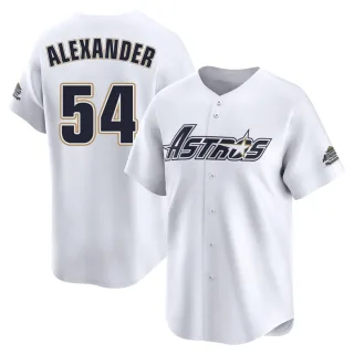 Men's Limited White Jason Alexander Houston Astros Throwback Cooperstown Collection Jersey