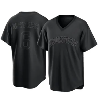 Men's Replica Black Jake Meyers Houston Astros Pitch Fashion Jersey
