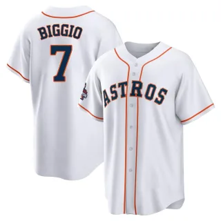 Men's Replica White Craig Biggio Houston Astros 2022 World Series Champions Home Jersey