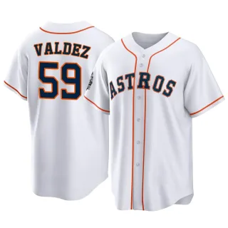 Men's Replica White Framber Valdez Houston Astros 2022 World Series Home Jersey