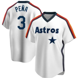Men's Replica White Jeremy Pena Houston Astros Home Cooperstown Collection Team Jersey