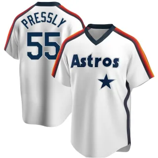 Men's Replica White Ryan Pressly Houston Astros Home Cooperstown Collection Team Jersey