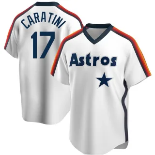 Men's Replica White Victor Caratini Houston Astros Home Cooperstown Collection Team Jersey