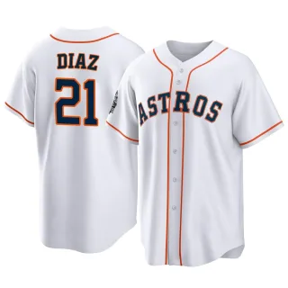 Men's Replica White Yainer Diaz Houston Astros 2022 World Series Home Jersey