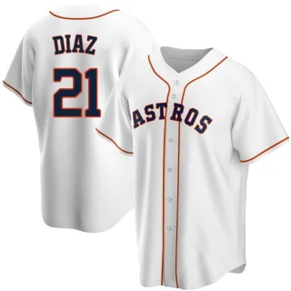 Men's Replica White Yainer Diaz Houston Astros Home Jersey