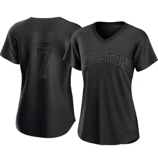 Women's Authentic Black Craig Biggio Houston Astros Pitch Fashion Jersey