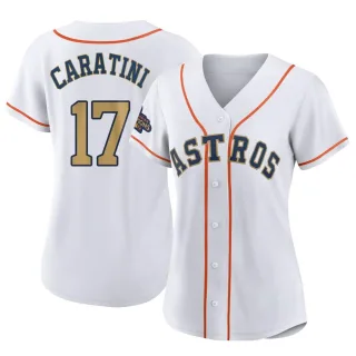 Women's Authentic Gold Victor Caratini Houston Astros White 2023 Collection Jersey