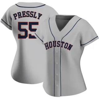 Women's Authentic Gray Ryan Pressly Houston Astros Road 2020 Jersey