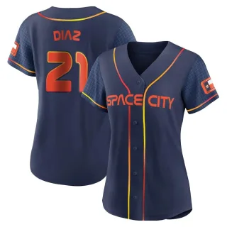 Women's Authentic Navy Yainer Diaz Houston Astros 2022 City Connect Jersey