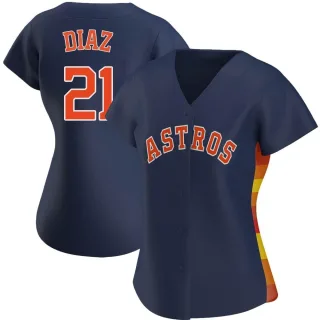 Women's Authentic Navy Yainer Diaz Houston Astros Alternate Jersey
