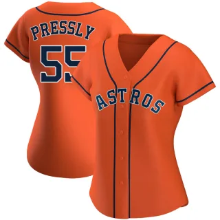 Women's Authentic Orange Ryan Pressly Houston Astros Alternate Jersey
