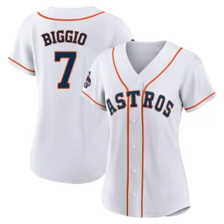 Women's Authentic White Craig Biggio Houston Astros 2022 World Series Champions Home Jersey