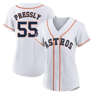 Women's Authentic White Ryan Pressly Houston Astros 2022 World Series Champions Home Jersey