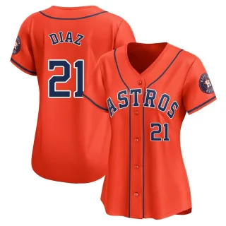 Women's Limited Orange Yainer Diaz Houston Astros Alternate Jersey