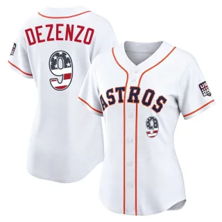 Women's Limited White Zach Dezenzo Houston Astros USA 250 Fourth Of July Home Stadium Jersey