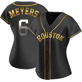Women's Replica Black Golden Jake Meyers Houston Astros Alternate Jersey