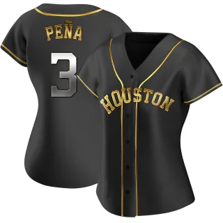Women's Replica Black Golden Jeremy Pena Houston Astros Alternate Jersey