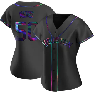 Women's Replica Black Holographic Hector Neris Houston Astros Alternate Jersey