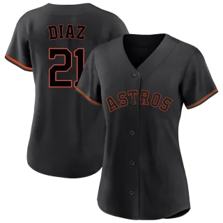 Women's Replica Black Yainer Diaz Houston Astros Fashion Jersey