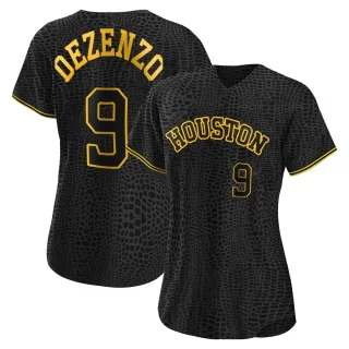 Women's Replica Black Zach Dezenzo Houston Astros Snake Skin City Jersey