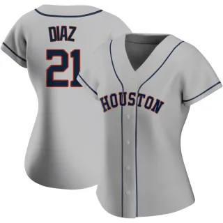 Women's Replica Gray Yainer Diaz Houston Astros Road 2020 Jersey