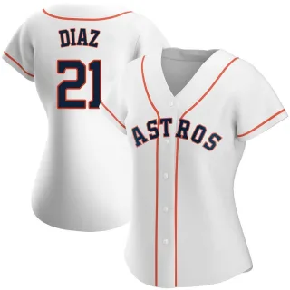 Women's Replica White Yainer Diaz Houston Astros Home Jersey