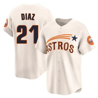 Youth Limited Cream Yainer Diaz Houston Astros Throwback Cooperstown Collection Jersey