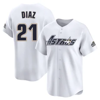 Youth Limited White Yainer Diaz Houston Astros Throwback Cooperstown Collection Jersey