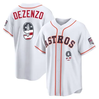 Youth Limited White Zach Dezenzo Houston Astros USA 250 Fourth Of July Home Stadium Jersey