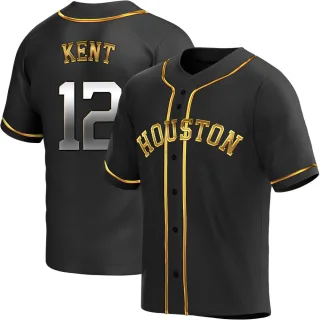 Youth Replica Black Golden Jeff Kent Houston Astros Alternate Jersey