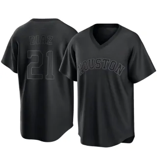 Youth Replica Black Yainer Diaz Houston Astros Pitch Fashion Jersey