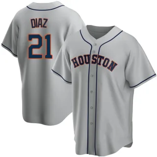 Youth Replica Gray Yainer Diaz Houston Astros Road Jersey
