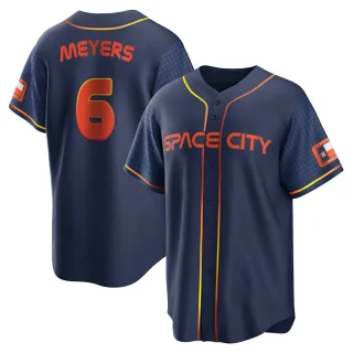 Youth Replica Navy Jake Meyers Houston Astros 2022 City Connect Jersey