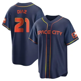 Youth Replica Navy Yainer Diaz Houston Astros 2022 City Connect Jersey