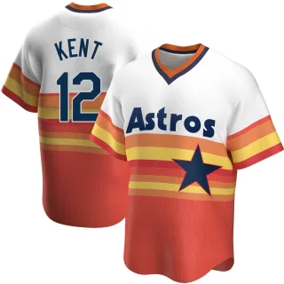 Youth Replica White Jeff Kent Houston Astros Home Cooperstown Collection Jersey