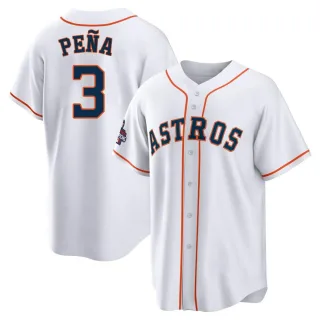 Youth Replica White Jeremy Pena Houston Astros 2022 World Series Champions Home Jersey
