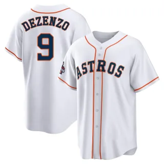Youth Replica White Zach Dezenzo Houston Astros 2022 World Series Champions Home Jersey