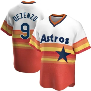 Youth Replica White Zach Dezenzo Houston Astros Home Cooperstown Collection Jersey